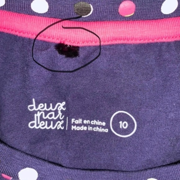 DEUX par Deux Girls Blue Polka Dot Long Sleeve Ruffle Drop Waist Dress Sz 10 - Picture 7 of 7